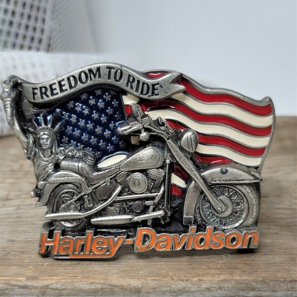 Harley Davidson 1991 Belt Buckle Baron Freedom To Ride U.S.A. H408 Rare - Picture 1 of 10